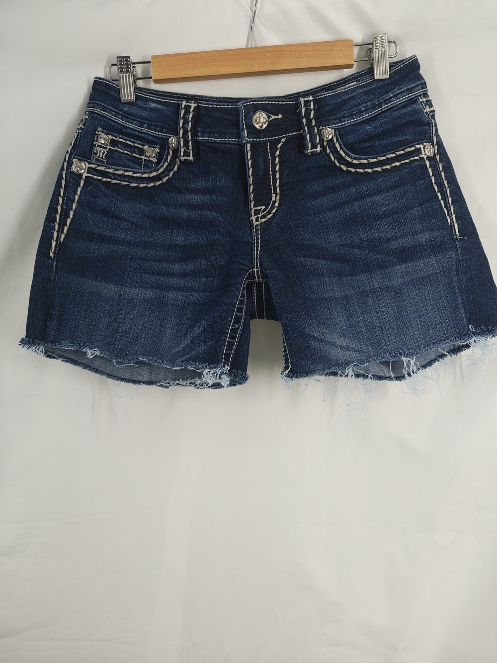 Miss Me Dark Blue Distressed Denim Cutoff Shorts